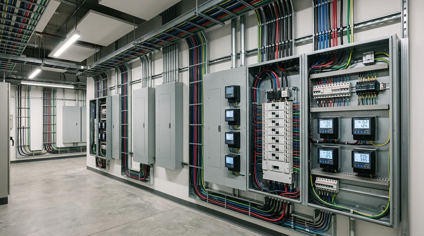Electrical distribution panel with sub-metering current transformers