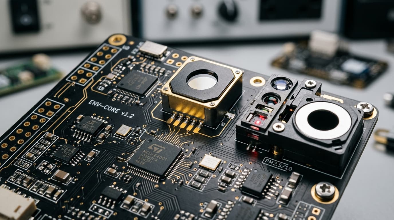 Precision environmental optical and gas sensing hardware module